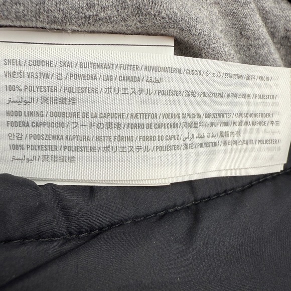 ABERCROMBIE FITCH Quilted Puffer Vest Black Removable Faux Fur Hood Womens XL - Picture 10 of 12